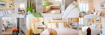 The Betsy, (clockwise from top left): Royal Suite, Superior Suite, Superior Room, Deluxe Room, Classic Room and Classic Suite   