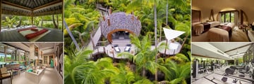 The Brando, Varua Te Ora Spa Massage Pavilion (copyright Romeo Balancourt), Spa Exterior, Spa Treatment Room, Fitness Centre and Spa Retail Area
