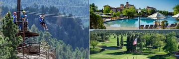 Zip line through The Rocky Mountains, relax at the infinity pool or play golf on this iconic course.