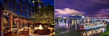The Chattanoogan, Exterior Seating Area and Steamboat in Chatanooga