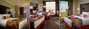 The Chattanoogan, (clockwise from left):  Mountain View Suite, Double Deluxe Room and King Room