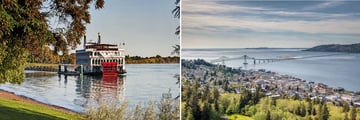 The Columbia River & Astoria City Skyline, Oregon