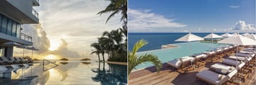 Beach pool and rooftop pool at The Fives Oceanfront Puerto Morelos