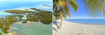 The Florida Keys aerial view and beachfront