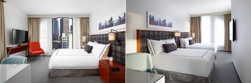 King Room and Double Queen Room at The Godfrey Hotel Boston