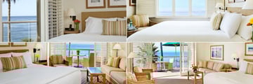 The Inn at Laguna Beach, (clockwise from top left): Top Floor Ocean View, Ocean View Room, Suite and Balcony Ocean View Room