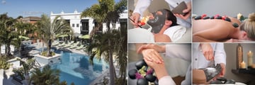 The Inn on Fifth & Club Level Suites, (clockwise from left): Pool, Spa Facial, Spa Stone Massage, Spa Foot Treatments and Spa Manicure 