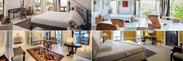 The Majlis, (clockwise from top left): Deluxe Room, Royal Suite, Superior Room and Junior Suite 