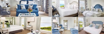 The Marine, (clockwise from top left): Standard Double, Luxury Double Sea View, Luxury Twin Sea View, Luxury Double Sea View, Standard Double Room and Luxury Double Sea View