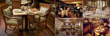 The Peabody Memphis, (clockwise from left): Fine Dining, Corner Bar, Afternoon Tea, Cafe and Bar
