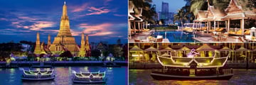 The Peninsula Bangkok, Temple of Dawn, Hotel Pool at Night and Peninsula Water Taxi