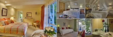 The Peppertree, (clockwise from left): The Sunset Suite, The Venetian Suite, The Dormer Suite, The Garden Suite Bathroom and Bedroom