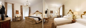 The Plaza New York, Deluxe King Room and Family Grand Luxe Two Queens Suite
