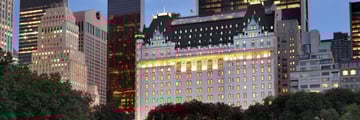 The Plaza New York, View from Central Park at Dusk
