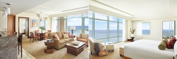 The Reef Atlantis, Topaz Suite Living Room and Topaz Suite Bedroom