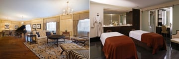 Presidential Suite Living Area and Spa Couples Treatment Room at The Roosevelt New Orleans, A Waldorf Astoria Hotel