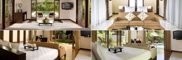 The Samaya Ubud, (clockwise from top left): Three Bedroom, Two Bedroom, One Bedroom Villas and Ayung Villa