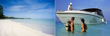 The Sarojin, Khao Lak, Beach and Lady Sarojin and Scuba Divers