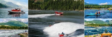 The West Coast Wilderness Lodge, Zodiac Adventures, Kayaking on Skookumchuck Rapids, Kayaking on the Inlets and Views Overlooking Skookumchuck Rapids