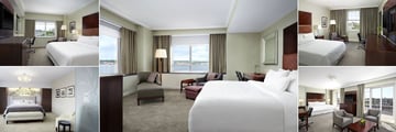 The Westin Nova Scotian, (clockwise from top left): King Guest Room City View, King Guest Room, Queen Guest Room, Premier Studio Suite and Crown Bedroom