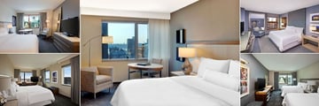 The Westin Times Square New York, (clockwise from top left): Deluxe King, Traditional King, Grand Deluxe King, Deluxe Double-Double and Deluxe Corner King  