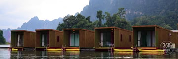 Floating rooms at a resort