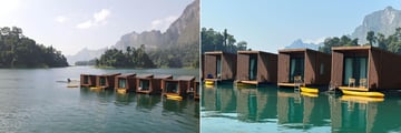 Floating hotel in Khao Sok National Park