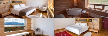 Standard Room (top) and Superior Room (bottom) at Tierra Patagonia