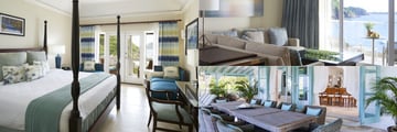 Luxury Oceanview Room (left), and Villa Firefly (right)