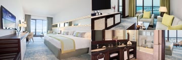 Sea View Room (left and bottom right), and Junior Suite