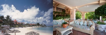 Coco Reef Resort beach and lounging area