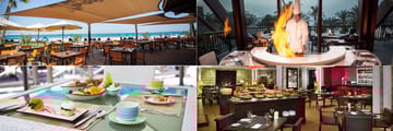 JA Palm Tree Court (left to right): Anchor Bar, White Orchid, La Fontana and La Traviata