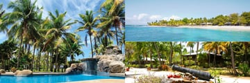 Palm Island main pool, beach and gardens