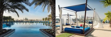 Pool and cabanas at Rixos The Palm Dubai