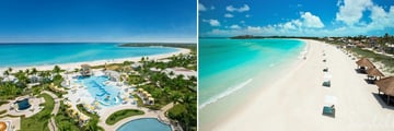 Sandals Emerald Bay aerial view & beachfront