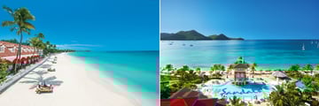 Sandals Grande Antigua beach & Sandals Grande St Lucian main pool