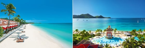 Stay in two fabulous Sandals resorts, residing in the beautiful
