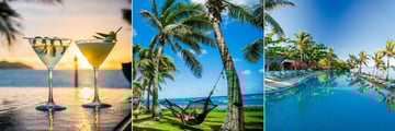 Tokoriki Island Resort, Cocktails, Relaxing in a Hammock on the Beachfront and Pool