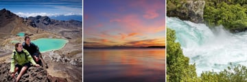 Tongariro and Ruapehu Mountain, Lake Taupo & Huka Falls, North Island