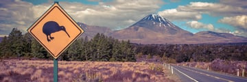 Kiwi signs in Tongariro National Park