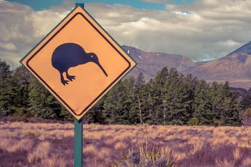 Kiwi signs in Tongariro National Park
