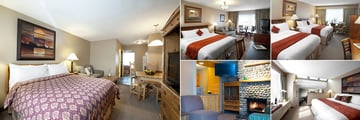 Tonquin Inn, (clockwise from left): Family Kitchenette Suite, Standard Room King Bed, Standard Room Two Queen Beds, Junior Suite and Two Bedroom Executive Suite