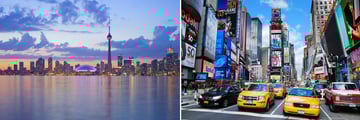 Scenery of Toronto & New York Cities