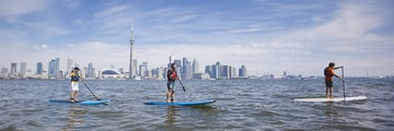 Paddle boarding on the Toronto harbourfront 