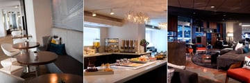 Toronto Marriott City Centre Hotel, Concierge Lounge Seating Area, Concierge Lounge Buffet and Lobby Lounge