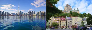 Toronto & Quebec City skyline vistas