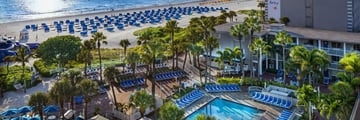 Tradewinds Island Grand Resort, Aerial View of the Hotel Pool and Beach