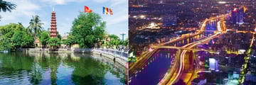 Tran Quoc Pagoda, Hanoi & Saigon cityscape