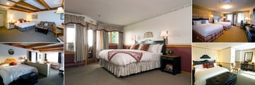 Trapp Family Lodge, (clockwise from top left): Premier Room, Deluxe Room, Superior Room, Lodge Guest Rom Mountain View and Salzburg Suite 