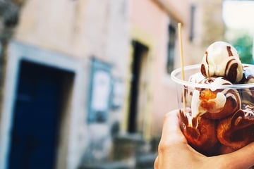 Fritule (donuts) in Rovinj, Croatia